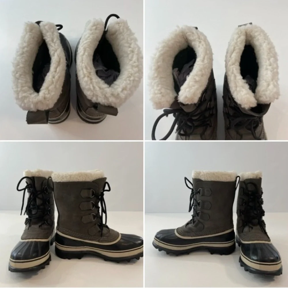 Sorel men Caribou style winter boots lace up shearling top warm lining size 10 - Picture 8 of 16
